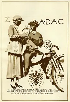 Adac: A poster advertising the ADAC automobile club