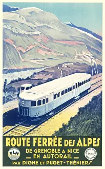 Grenoble: Poster advertising the alpine railway