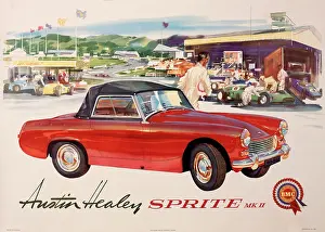 Sprite: Poster advertising Austin Healey Sprite MK II