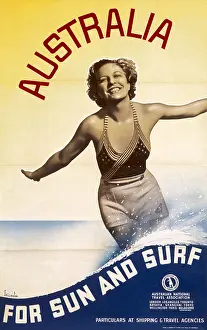 Holidaymaker: Poster advertising Australia for sun and surf
