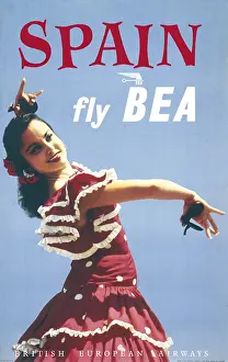 Castanets: Poster advertising BEA to Spain