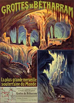 Stalactites: Poster advertising the Betharram Grottos
