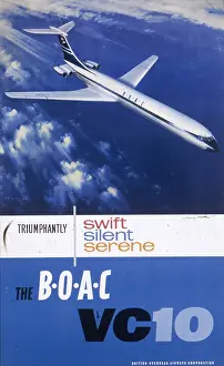 Triumphantly: Poster advertising BOAC flights on the VC10
