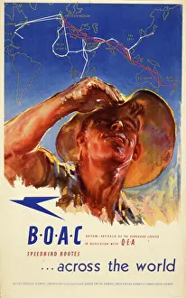 Speedbird: Poster advertising BOAC flights across the world