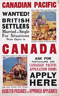 Opportunity: Poster advertising Canada to British settlers