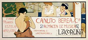 Pianos: Poster advertising Canuto Berea musical instruments