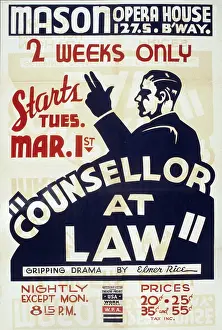 Counselor: Poster advertising Counselor at law, a ?