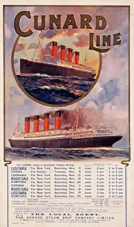 Departures: Poster advertising the Cunard Line