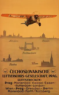 Kassel: Poster advertising Czech airlines