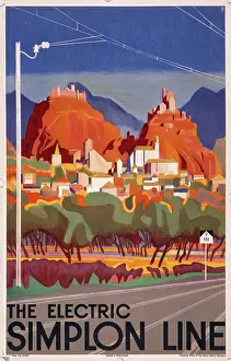 Simplon: Poster advertising the electric Simplon Line