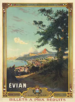 Leman: Poster advertising Evian les Bains