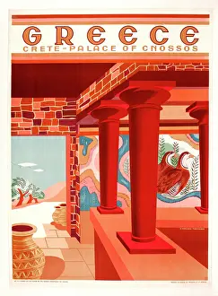 Knossos: Poster advertising Greece and the Palace of Knossos