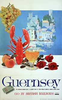 Lobster: Poster advertising Guernsey, Channel Islands