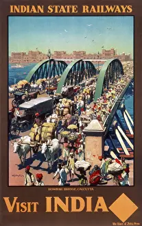 Bustling: Poster advertising Indian State Railways