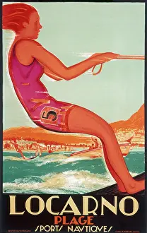 Twenties Style: Poster advertising Locarno beach in Nice