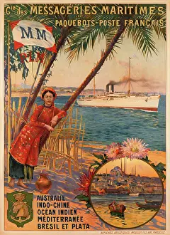 Maritimes: Poster advertising Messageries Maritimes
