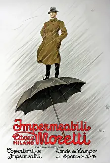 Waterproof: Poster advertising Moretti raincoats