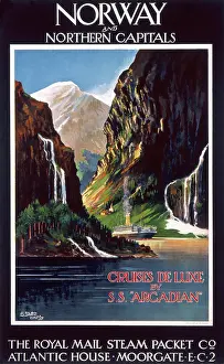 Arcadian: Poster advertising Norway via Royal Mail