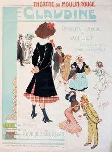 Novels: Poster advertising an operetta, Claudine
