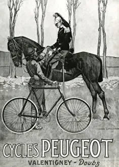 Cuirassier: Poster advertising Peugeot cycles