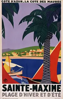 Maxime: Poster advertising Sainte Maxime on the Cote d'Azur