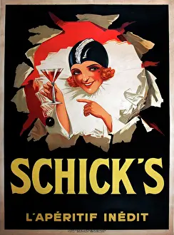 Aperitif: Poster advertising Schick's aperitif