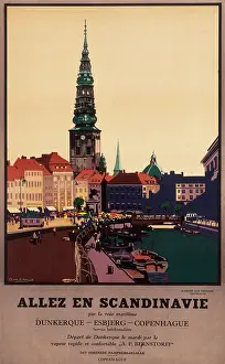 Dunkerque: Poster advertising sea trips to Scandinavia
