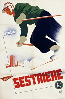Poster advertising Sestriere, Italy