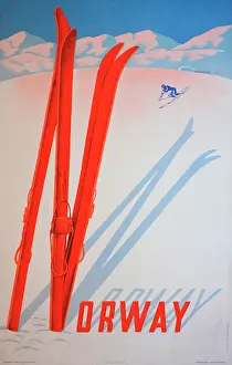 Wintersport: Poster advertising skiing in Norway