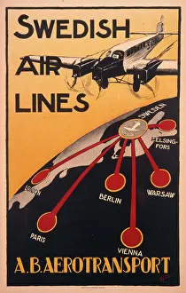 Helsingfors: Poster advertising Swedish Airlines