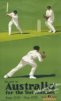 Poster advertising the Test Match in Australia