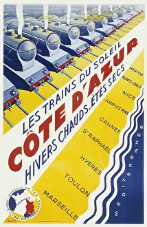 Pins: Poster advertising trains to the Cote d'Azur