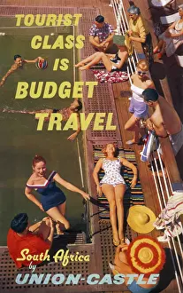 Sunbathers: Poster advertising Union Castle