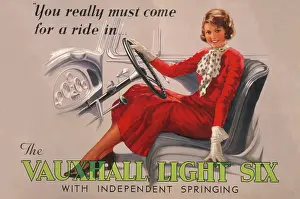 Suggestive: Poster advertising the Vauxhall Light Six car