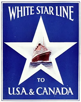 Cruises: Poster advertising White Star Line to USA and Canada
