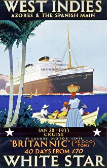 Britannic: Poster advertising White Star to the West Indies