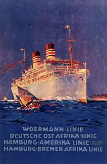 Woermann: Poster advertising the Woermann Line