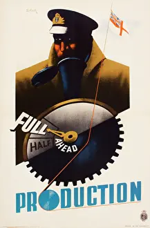 Productivity: Poster, Full Ahead Production, WW2