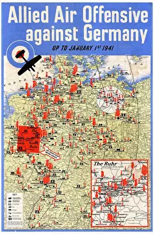 Ruhr: Poster, Allied Air Offensive against Germany, WW2