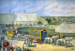 Dominating: Poster of American circus parade with a ?