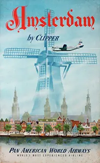Panam: Poster, Amsterdam by Clipper