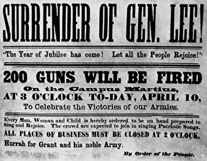 Appomattox: Poster announcing the surrender of General ?