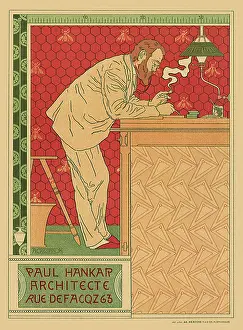 Crespin: Poster for an Architect with Man Leaning Over a Table