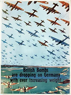 Increasing: Poster, British bombs are dropping on Germany, WW2
