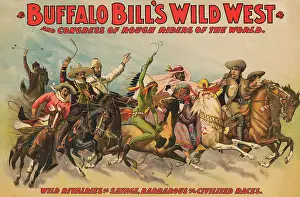 Multiracial: Poster - Buffalo Bill with men of various nationalities
