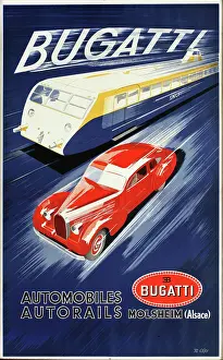 Bugatti: Poster, Bugatti cars and autorails