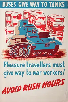 World War Two: Poster: Buses give way to tanks
