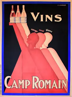 Wines: Poster, Camp Romain wines, red, white and rose