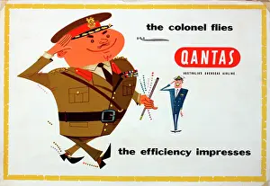 Qantas: Poster, the colonel flies Qantas
