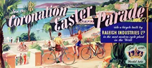 Cycling: Poster, Coronation Easter Parade of bicycles